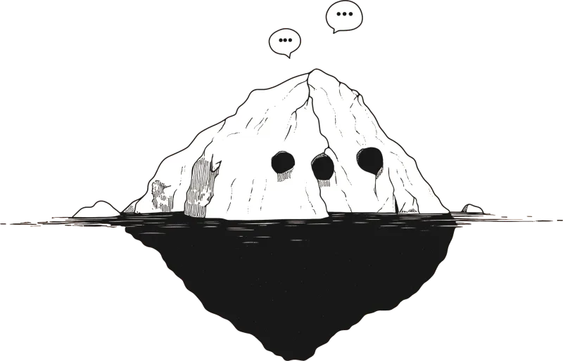 L'iceberg des résistances : objections déclarées en surface, vraies raisons en profondeur