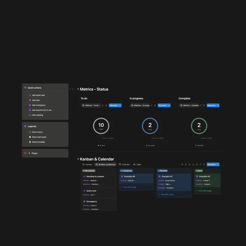 Aperçu du template Liste de tâches Notion